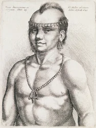 Dwudziestotrzyletni Indianin z Wirginii, rycina Wenceslaus Hollar (1607-1677)