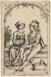 Kochankowie (według Mistrza Housebook), ok. 1490 (grawerowanie)