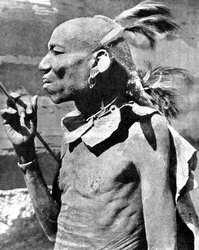 Pochodzący z plemienia Turkana, Kenia, Afryka, 1936.