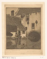 Tylna fasada ratusza w Oud-Beijerland Kanał w Starej Bawarii (tytuł oryginalny)