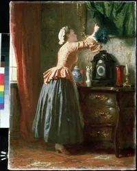 „La femme de chambre” (pokojówka) Peinture de Wilhelm August Amberg (1822-1899) Muzeum Sztuki Michaiła Kroszyckiego, Sewastopol (Sebastopol) Ukraina