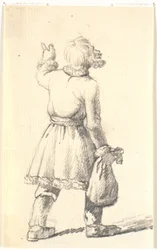 Chodzący mężczyzna z workiem