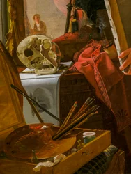 Młody artysta (Ditlev Blunck) badający szkic w lustrze