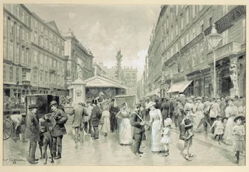 Graben, centralny plac w centrum Wiednia ...