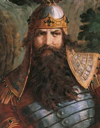 Gunther, król Burgundii, ok. 1882-83 (malowidło ścienne)