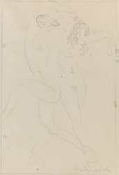 Nimfa i Satyr, ok. 1915 (grafit na papierze)