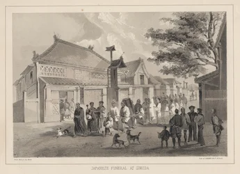 Japoński pogrzeb w Simoda, 1855