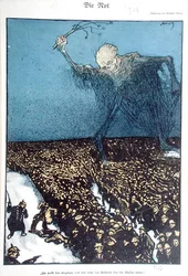 „Ubóstwo”, prosocjalistyczna karykatura krytykująca politykę Drugiego Cesarstwa Niemieckiego (1870-1914)