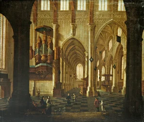 Wnętrze kościoła, ok. 1660 (olej na płótnie)
