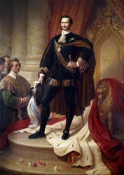 Portret u stóp Maksymiliana II Józefa (1811-1864), króla Baviere Obraz Wilhema von Kaulbacha (1805-1874)