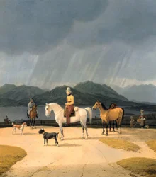 Niemiecki:  Reiter am Tegernsee Jeźdźcy nad jeziorem Tegernsee