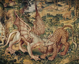 Walka gryfa i pantery (gobelin)