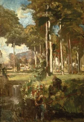 Berkenbos (olej na panelu)