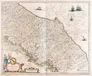 Ancona, Marche, Włochy, w "Theatrum Orbis Terrarum, sive Atlas Novus" Willema Blaeu, Amsterdam