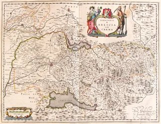 Brescia, Crema, Włochy, w "Theatrum Orbis Terrarum, sive Atlas Novus" Willema Blaeu, Amsterdam
