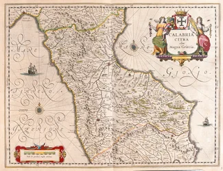 Kalabria, Włochy, w "Theatrum Orbis Terrarum, sive Atlas Novus" Willema Blaeu, Amsterdam