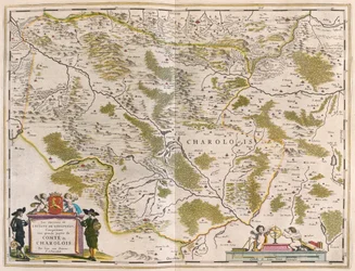Charlois w Burgundii, w "Theatrum Orbis Terrarum, sive Atlas Novus" Willema Blaeu, Amsterdam