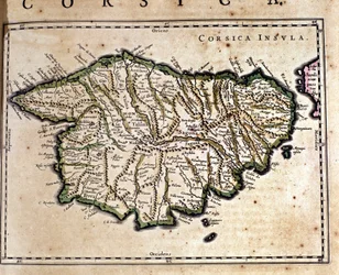 Korsyka z Atlasu Wilhelma Blaeu. Amsterdam XVII wiek.