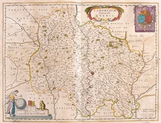 Departament rzeki Lot - Langwedocja - Quercy, w "Theatrum Orbis Terrarum, sive Atlas Novus" Willema Blaeu, Amsterdam
