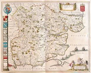 Essex, w "Theatrum Orbis Terrarum, sive Atlas Novus" Willema Blaeu, Amsterdam