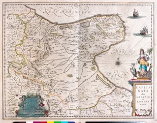 Foggia, Włochy, w "Theatrum Orbis Terrarum, sive Atlas Novus" Willema Blaeu, Amsterdam