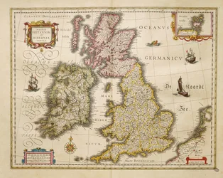 Wielka Brytania i Irlandia z Theatrum Orbis Terrarum Willema Bleau, Amsterdam