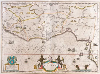 Gwinea, w "Theatrum Orbis Terrarum, sive Atlas Novus" Willema Blaeu, Amsterdam