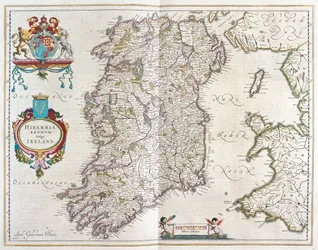 Irlandia, w "Theatrum Orbis Terrarum, sive Atlas Novus" Willema Blaeu, Amsterdam