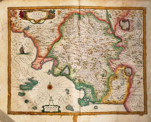 Mapa granic Sieny z Regionum Italiae autorstwa Willema Blaeu, rycina