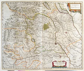 Piemont, Włochy, w "Theatrum Orbis Terrarum, sive Atlas Novus" Willema Blaeu, Amsterdam