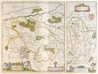 Quercy i Pireneje - Mirebeaux, w "Theatrum Orbis Terrarum, sive Atlas Novus" Willema Blaeu, Amsterdam