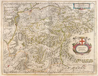 Savoie, Genewa i jezioro Leman, Grenoble, w "Theatrum Orbis Terrarum, sive Atlas Novus" Willema Blaeu, Amsterdam