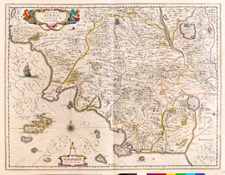Siena, Lacjum, Włochy, w "Theatrum Orbis Terrarum, sive Atlas Novus" Willema Blaeu, Amsterdam