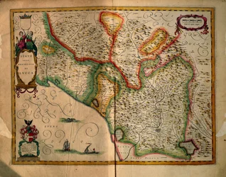 Stan Lucca, Włochy, z Regionum Italiae autorstwa Willema Blaeu