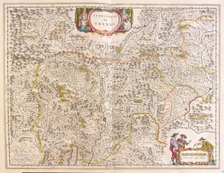 Trydent, Włochy, w "Theatrum Orbis Terrarum, sive Atlas Novus" Willema Blaeu, Amsterdam