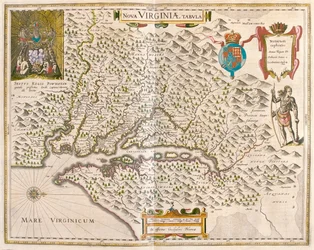 Wirginia i region Chesapeake, w "Theatrum Orbis Terrarum, sive Atlas Novus" Willema Blaeu, Amsterdam