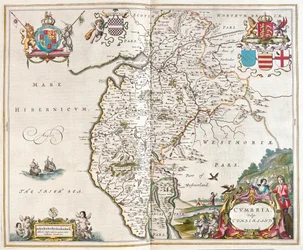 Westmorland - pojezierze Cumbria, w "Theatrum Orbis Terrarum, sive Atlas Novus" Willema Blaeu, Amsterdam