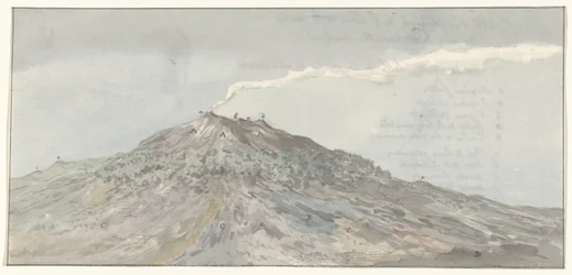 Gezicht op de Etna gezien vanuit het zuidwesten Ogólny widok Etny od strony południowo-zachodniej (tytuł na obiekcie) Podróże po Włoszech, Sycylii i Malcie - 1778 (tytuł serii)