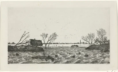 Przerwa na grobli w Dreumel, 1855