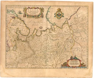 Mapa Rosji Z: Mapa świata.., 1645