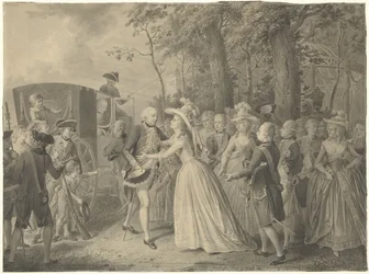 Spotkanie księżnej Wilhelminy z jej bratem królem Prus Fryderykiem III w Kleve, 1788