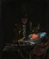 Kieliszek do wina i miska owoców, 1663