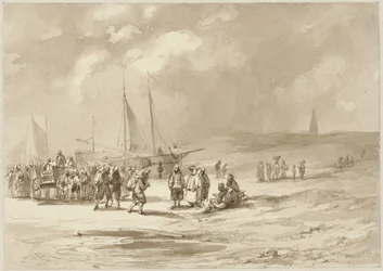 Plaża z rybakami