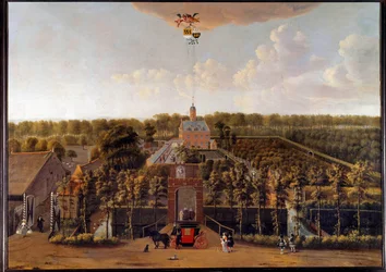 Widok posiadłości Munnikenhof w Zelande (Holandia) Obraz Willema Schellinksa (1627-1678) Middelburg z XVII wieku. Muzeum Zelandii