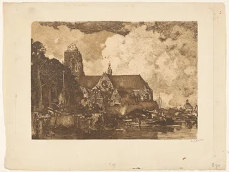 Widok na Grote Kerk w Dordrecht