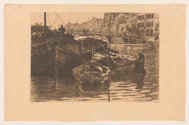 Statki torfowe w Oude Schans w Amsterdamie
