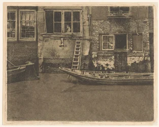 Tylne fasady Voorstraat 463, 465 i 467 w Dordrecht