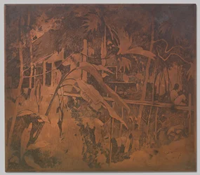 Bambusowy most nad kali w Buitenzorg