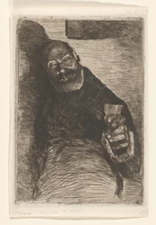 Pijący (oryginalny tytuł na przedmiocie) Mężczyzna z podniesionym szkłem (tytuł oryginalny)