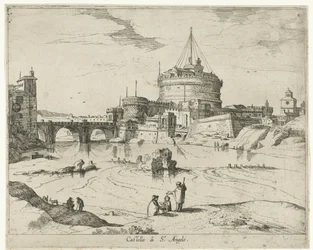 Zamek Świętego Anioła Castello di St. Angelo (tytuł na obiekcie) Widoki Rzymu (tytuł serii)